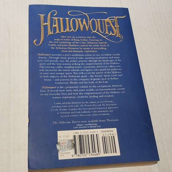 Hallowquest The Arthurian Tarot Course Book by John Matthews Caitlin Matthews - Picture 2 of 3